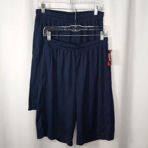 2 pr Zone Pro Athletic Shorts Performance Blue Basketball Pockets NWT Mens Med